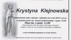 Zmarła Krystyna Klejnowska. Żyła 65 lat.