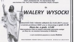 Zmarł Walery Wysocki. Żył 73 lata.