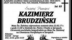 Zmarł Kazimierz Brudziński. Żył 83 lata.