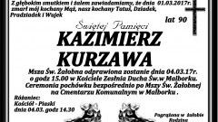 Zmarł Kazimierz Kurzawa. Żył 90 lat.