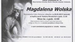 Zmarła Magdalena Wolska. Żyła 10 lat.