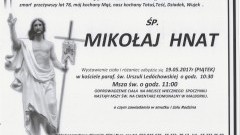 Zmarł Mikołaj Hnat. Żył 78 lat.