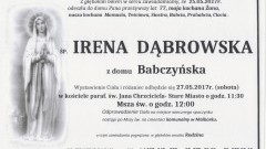 Zmarła Irena Dąbrowska. Żyła 77 lat.