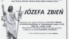 Zmarła Józefa Zbień. Żyła 88 lat.