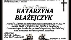 Zmarła Katarzyna Błażejczyk. Żyła 52 lat.