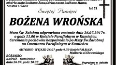 Zmarła Bożena Wrońska. Żyła 51 lat.