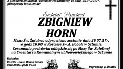 Zmarł Zbigniew Horn. Żył 65 lat.