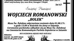 Zmarł Wojciech Romanowski. Żył 63 lata.