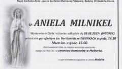 Zmarła Aniela Milnikiel. Żyła 82 lat.