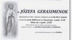 Zmarła Józefa Gerasimenok. Żyła 88 lat.