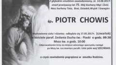 Zmarł Piotr Chowis. Żył 75 lat.