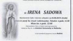 Zmarła Irena Sadowa. Żyła 73 lat.