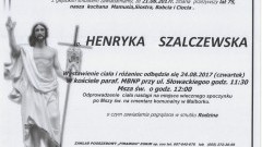  Zmarła Henryka Szalczewska. Żyła 75 lat