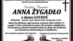 Zmarła Anna Żygadło.