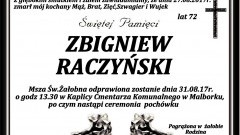 Zmarł Zbigniew Raczyński. Żył 72 lat.