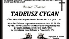 Zmarł Tadeusz Cygan. Żył 64 lat.