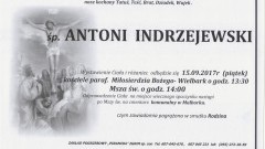 Zmarł Antoni Indrzejewski. Żył 70 lat.