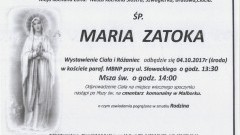 Zmarła Maria Zatoka. Żyła 61 lat.