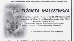 Zmarła Elżbieta Malczewska. Żyła 59 lat.