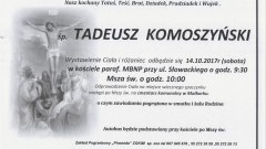 Zmarł Tadeusz Komoszyński. Żył 87  lat.