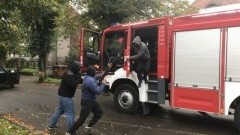 Wspólne ćwiczenia Policji oraz sztumskiego Zakładu Karnego wraz ze Strażą Pożarną - 11.10.2017