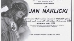 Zmarł Jan Naklicki. Żył 71 lat.