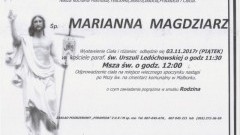 Zmarła Marianna Magdziarz. Żyła 85 lat.