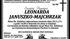 Zmarła Leonarda Januszko - Majchrzak. Żyła 88 lat.