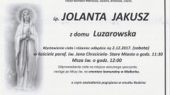 Zmarła Jolanta Jakusz. Żyła 57 lat.