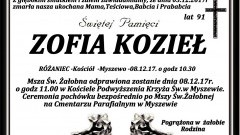 Zmarła Zofia Kozieł. Żyła 91 lat.
