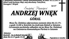 Zmarł Andrzej Wnęk. Żył 67 lat.