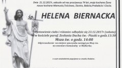 Zmarła Helena Biernacka. Żyła 74 lata.