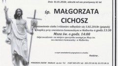 Zmarła Małgorzata Cichosz. Żyła 61 lat.