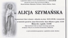 Zmarła Alicja Szymańska. Żyła 68 lat.