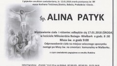 Zmarła Alina Patyk. Żyła 84 lata.