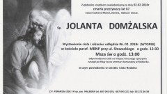 Zmarła Jolanta Domżalska. Żyła 67 lat.