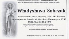 Zmarła Władysława Sobczak. Żyła 77 lat.