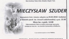 Zmarł Mieczysław Szuder. Żył 60 lat.
