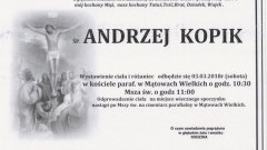 Zmarł Andrzej Kopik. Żył 74 lat.