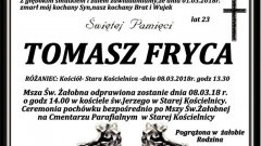 Zmarł Tomasz Fryca. Żył 23 lata.