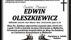 Zmarł Edwin Oleszkiewicz. Żył 69 lat.