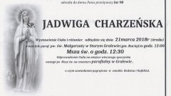 Zmarła Jadwiga Charzeńska. Żyła 98 lat