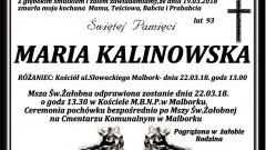 Zmarła Maria Kalinowska. Żyła 93 lata.