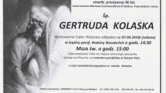 Zmarła Gertruda Kolaska. Żyła 96 lat.