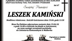 Zmarł Leszek Kamiński. Żył 67 lat.