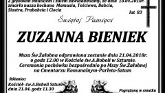 Zmarła Zuzanna Bieniek. Żyła 83 lata