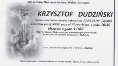 Zmarł Krzysztof Dudziński. Żył 62 lata.