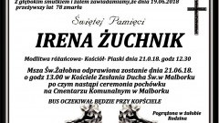 Zmarła Irena Żuchnik. Żyła 78 lat