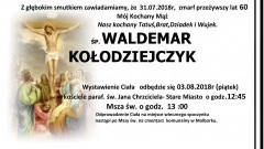 Zmarł Waldemar Kołodziejczyk. Żył 60 lat.