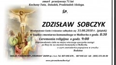 Zmarł Zdzisław Sobczyk. Żył 71 lat.